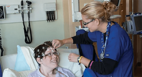 video EEG being applied
